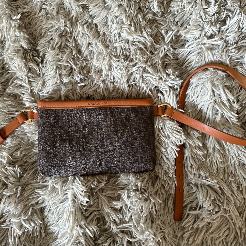 Michael Kors Signature Brown and Tan Crossbody
